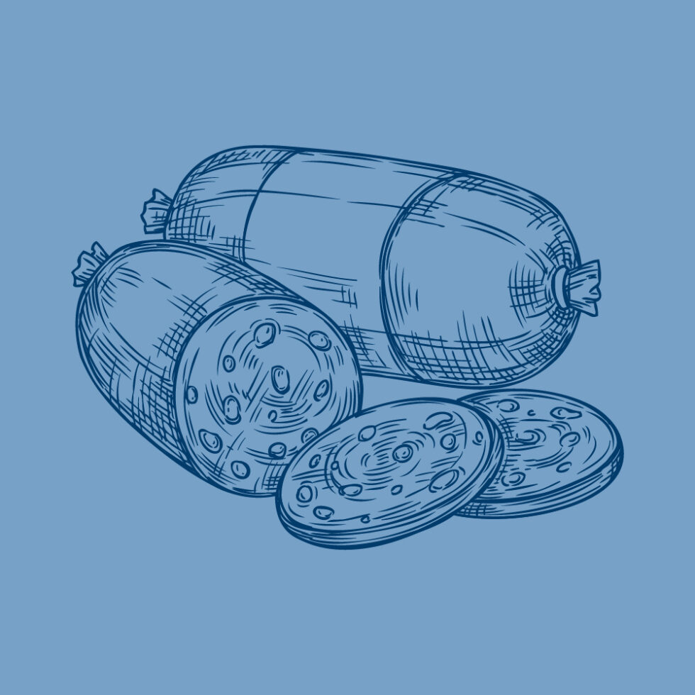 Grobe Schweinesalami in der Stange